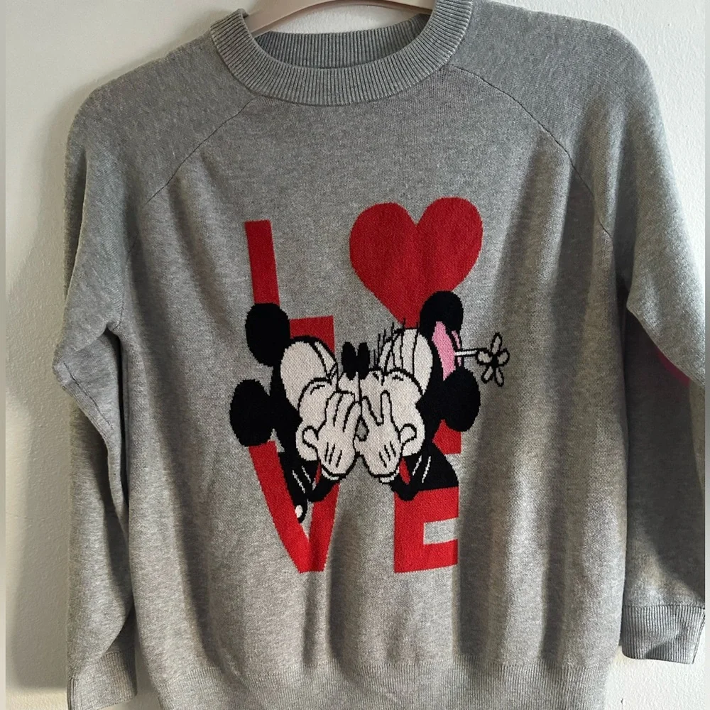 Marks & Spencer Disney’s Mickey & Minnie LOVE crewneck sweater size XS knit NWOT - Picture 3 of 10